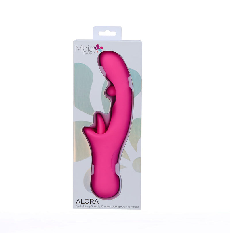 ALORA PINK Dual Motor 3-Speed 7-Function Licking Rotating Vibrator