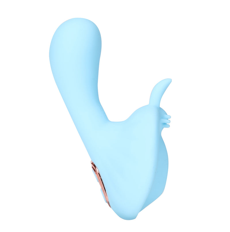 AVERI Blue 10-Function Rechargeable Dual Vibration Liquid Silicone Vibrator