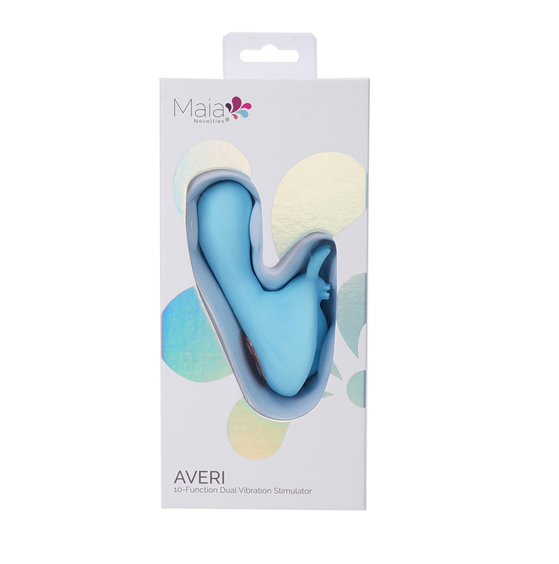 AVERI Blue 10-Function Rechargeable Dual Vibration Liquid Silicone Vibrator