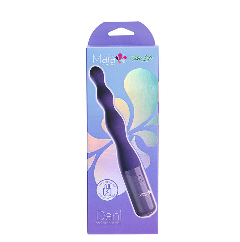 VIBELITE Dani 10-Function Silicone Beaded Rechargeable Anal Vibe Purple