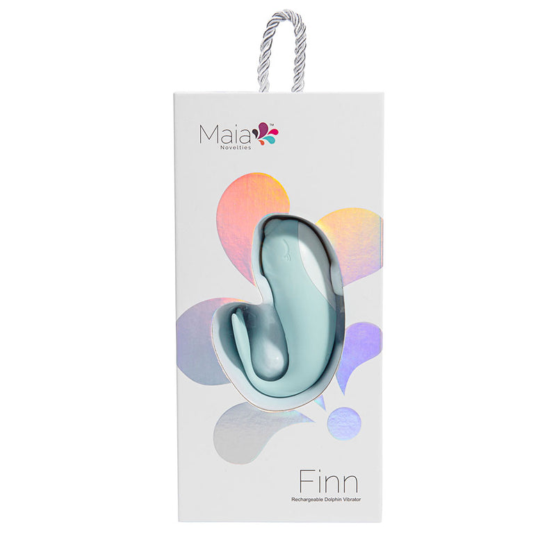 Finn Rechargeable 10-Function Rechargeable Dolphin Vibrator Light Blue
