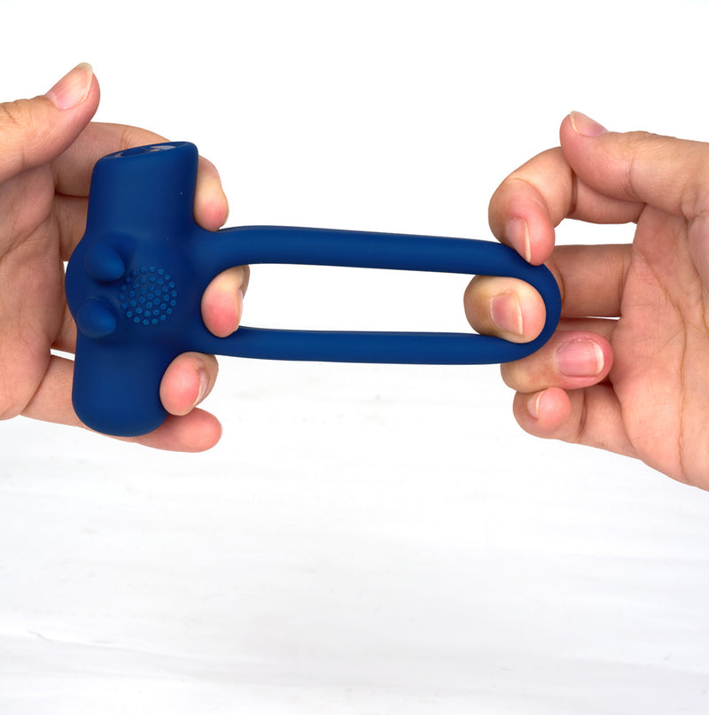 HUXLEY BLUE 10-Function Liquid Silicone Jaguar Powered C-Ring