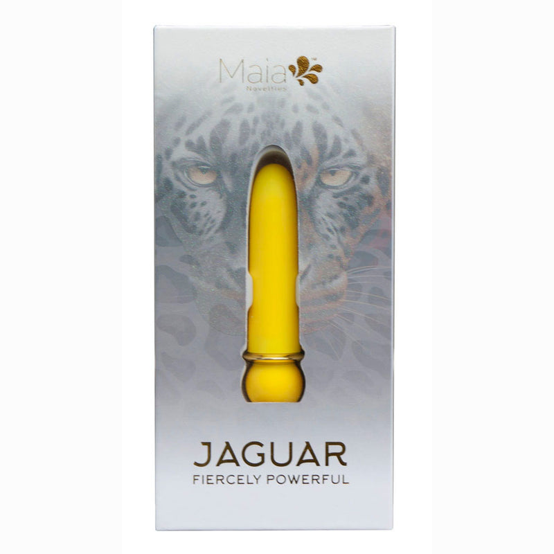 JAGUAR YELLOW 10-Function Rechargeable Silicone Coated Super-Charged Bullet