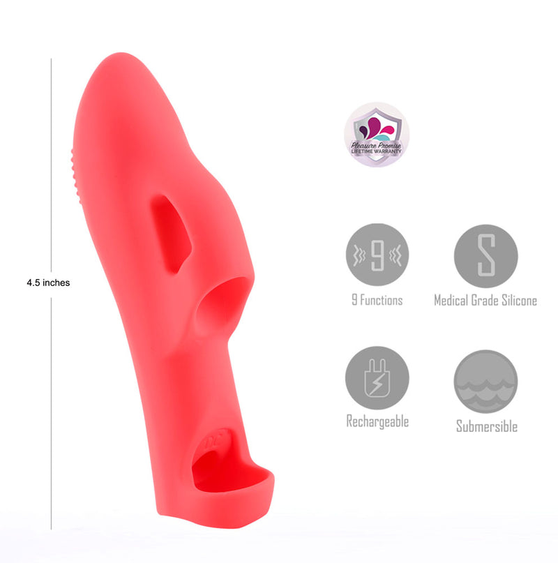 LANA RED Vibelite 6-Function 3-Speed Liquid Silicone Finger Vibrator