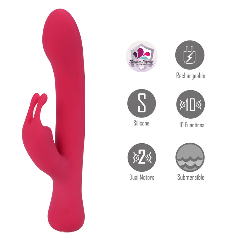 ZARA RED 10-Function Rechargeable Rabbit Vibe (Jaguar Power)
