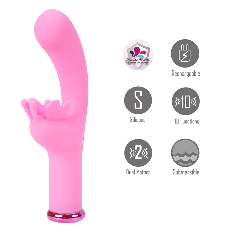 MYLA PINK 10-Function Rechargeable Butterfly G-Spot Vibrator (Jaguar Power)
