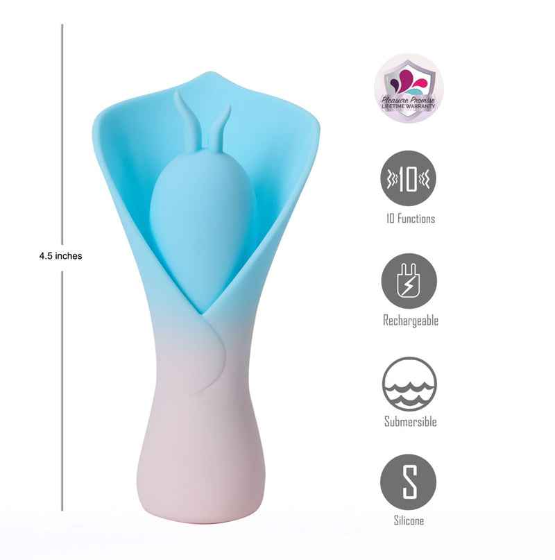 MINA PINK Jaguar Powered 10-Function Mini Silicone Fluttering Flower Vibrator