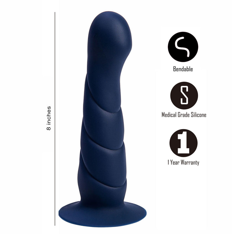 MARIN 8 Inch Liquid Silicone Suction Cup Dong Blue