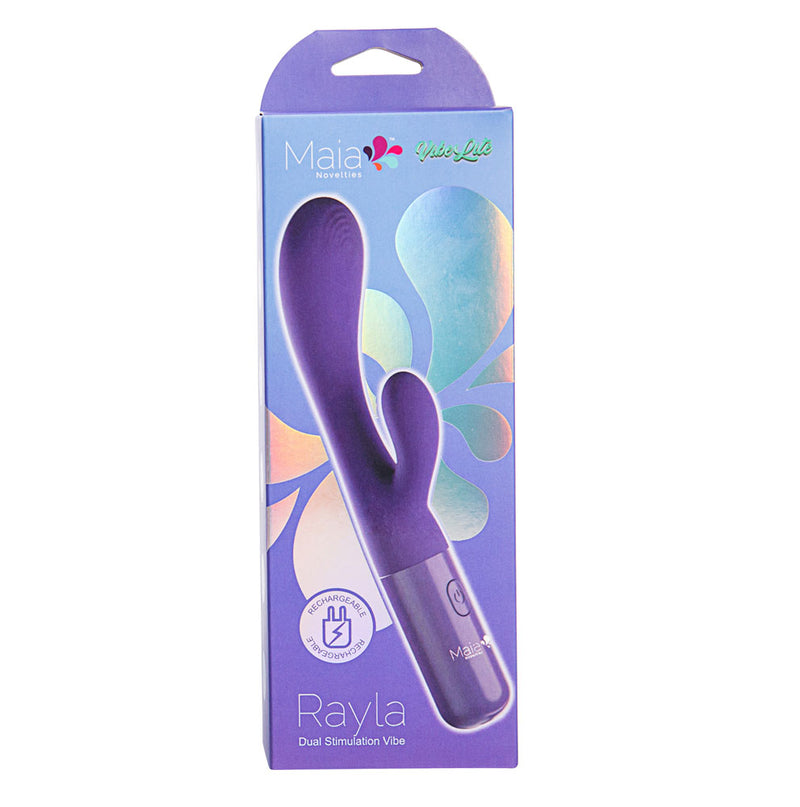 VIBELITE Rayla 10-Function Silicone Dual Stimulator Rechargeable Vibrator Purple
