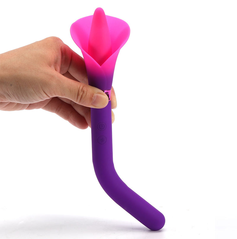 VALA PURPLE Dual Jaguar Motor 10-Function Silicone Flower Vibrator