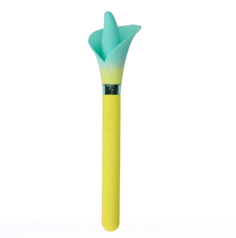 VALA YELLOW Dual Jaguar Motor 10-Function Silicone Flower Vibrator