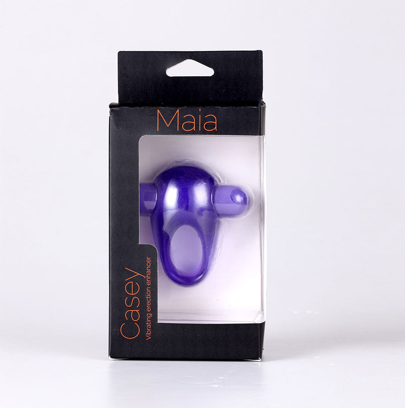 Casey USB Rechargeable Vibrating Erection Enhancer Ring Purple