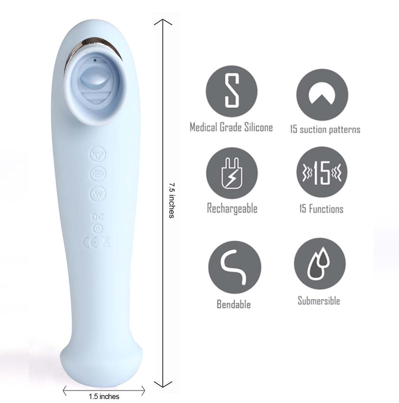 DESTINY 15-Function Rechargeable Suction + Vibration + 3 Motors BLUE maiatoys.com DESTINY 15-Function Rechargeable Suction + Vibration + 3 Motors BLUE maiatoys.com