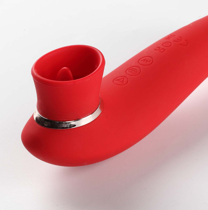 DESTINY 15-Function Rechargeable Suction + Vibration + 3 Motors RED
