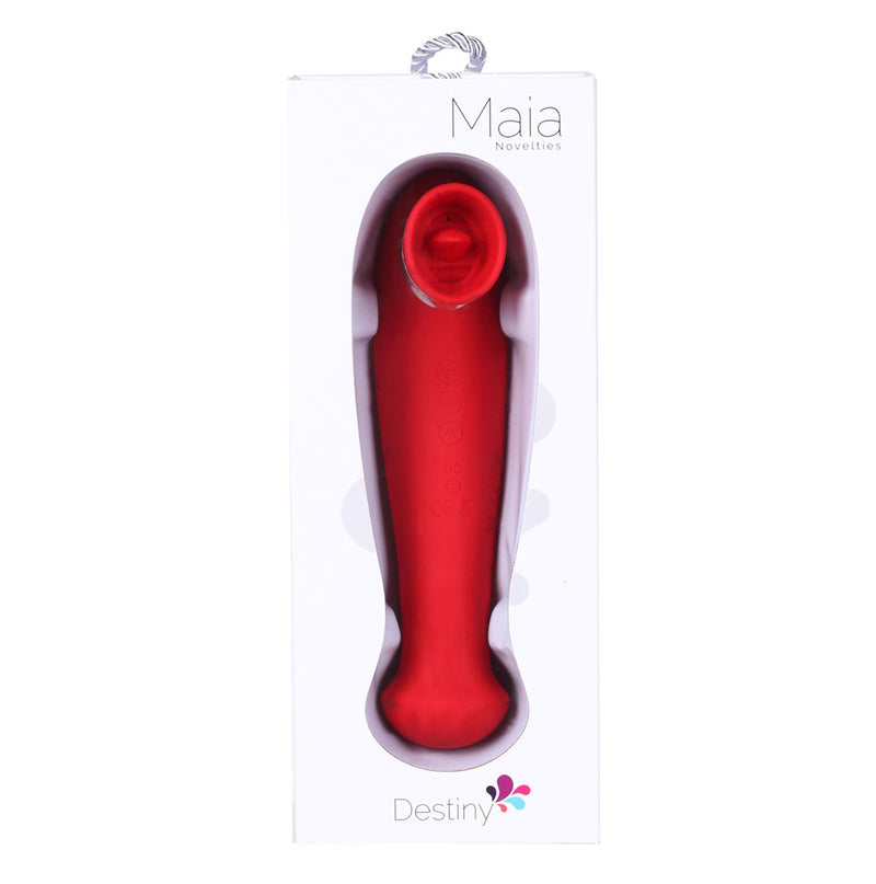 DESTINY 15-Function Rechargeable Suction + Vibration + 3 Motors RED