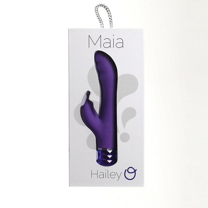 HAILEY Crystal Gems USB Rechargeable Silicone 10-Function G-Spot Vibrator Purple