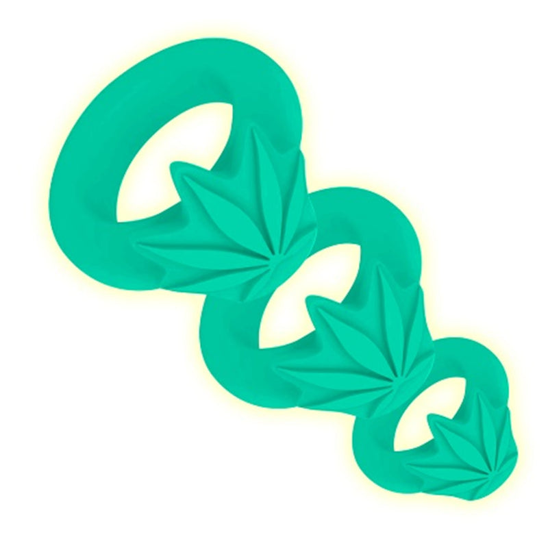 VIBELITE HAZEY Hemp Leaf 3 Piece Liquid Silicone Cock Ring Set