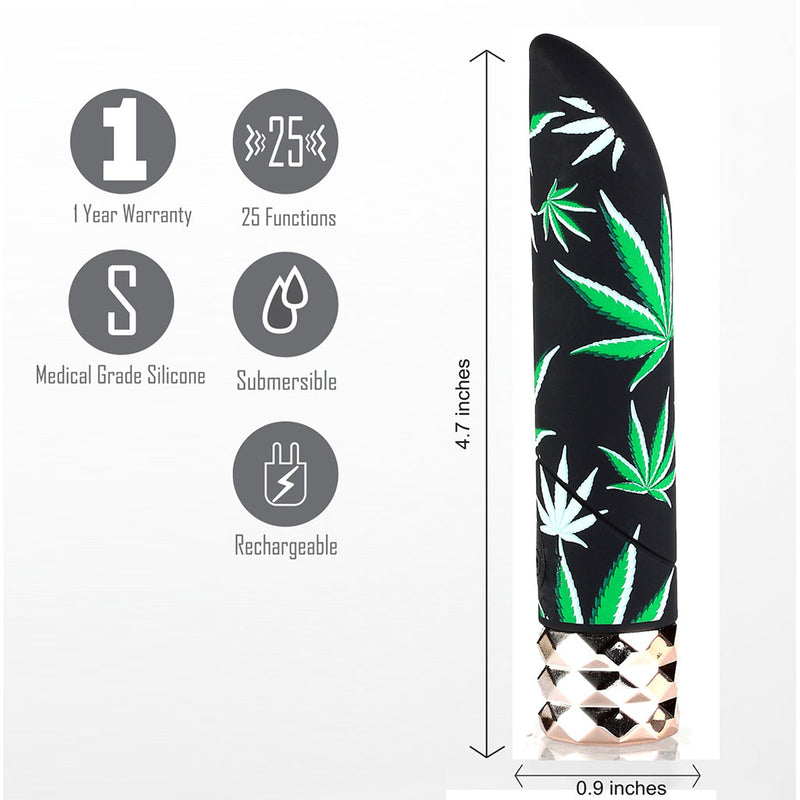 JANE 420 Crystal Gems USB Rechargeable 25-Function Bullet DISPLAY OF 6