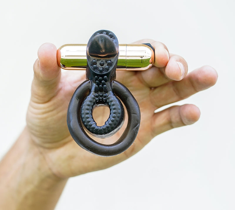 JAYDEN USB Rechargeable Vibrating Erection Enhancer Ring ROSE GOLD