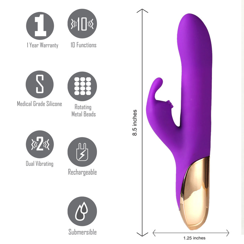 Karlin USB Rechargeable 10/4 Function Rabbit Vibrator