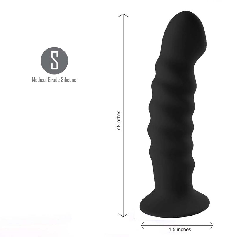 KENDALL Silicone Dong Swirled Satin Finish - BLACK