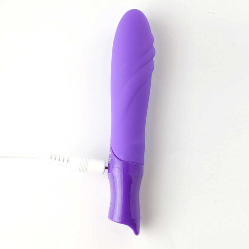 MARGO USB Rechargeable Silicone 10-Function Textured Bullet Vibrator - NEON PURPLE