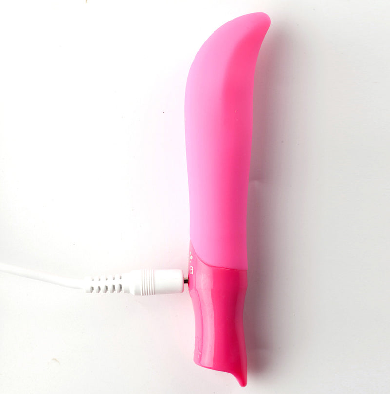 MADDIE USB Rechargeable Silicone 10-Function G-Spot Bullet Vibrator - NEON PINK