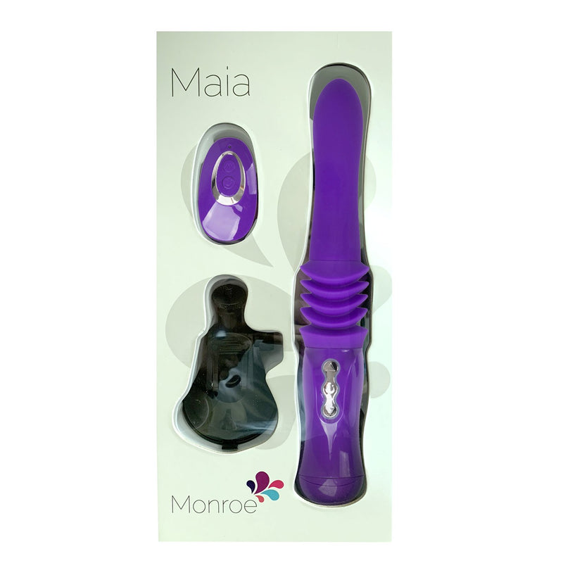 MONROE USB Rechargable Silicone Thrusting Portable Love Machine - Purple