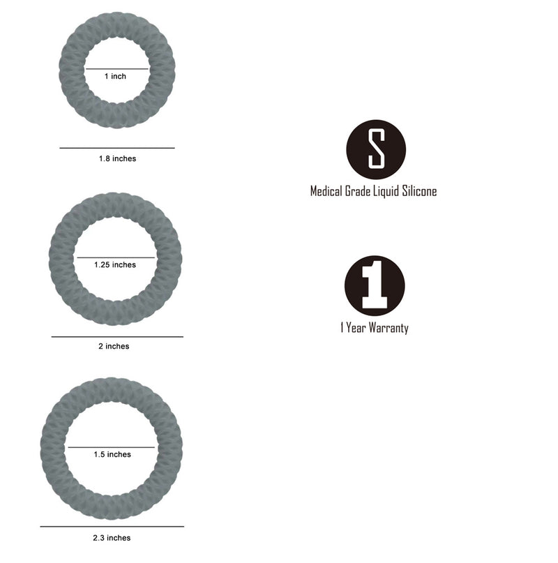 VIBELITE ONYX 3 Piece Liquid Silicone Cock Ring Set