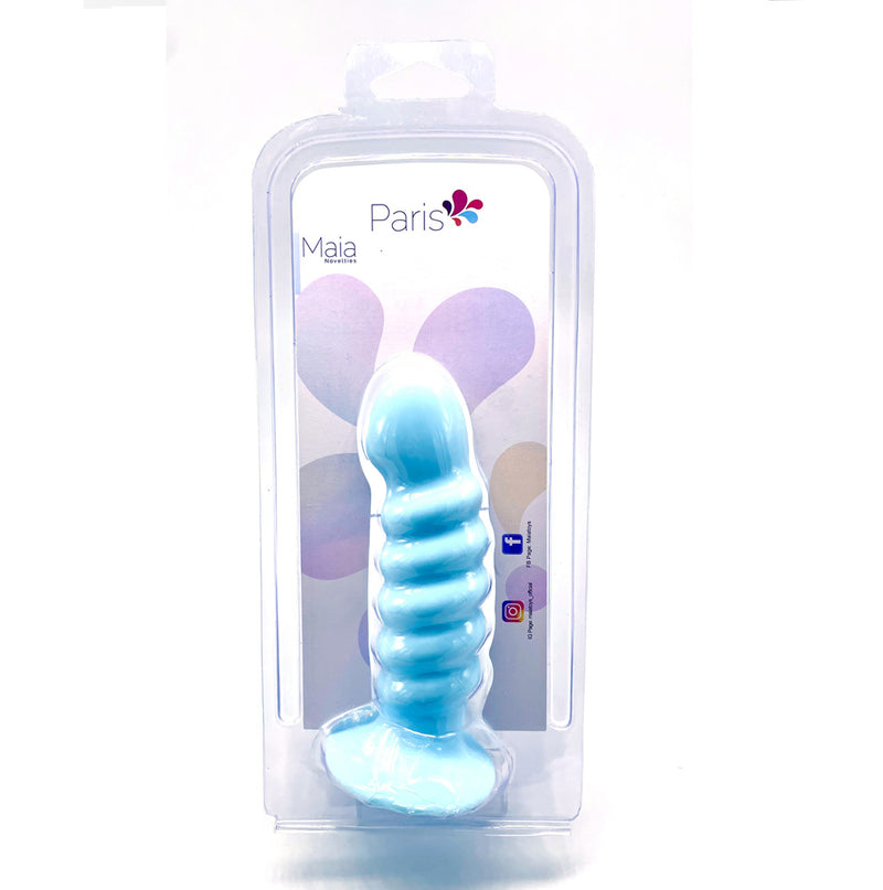 PARIS 6-Inch Silicone Ribbed Dong Blue