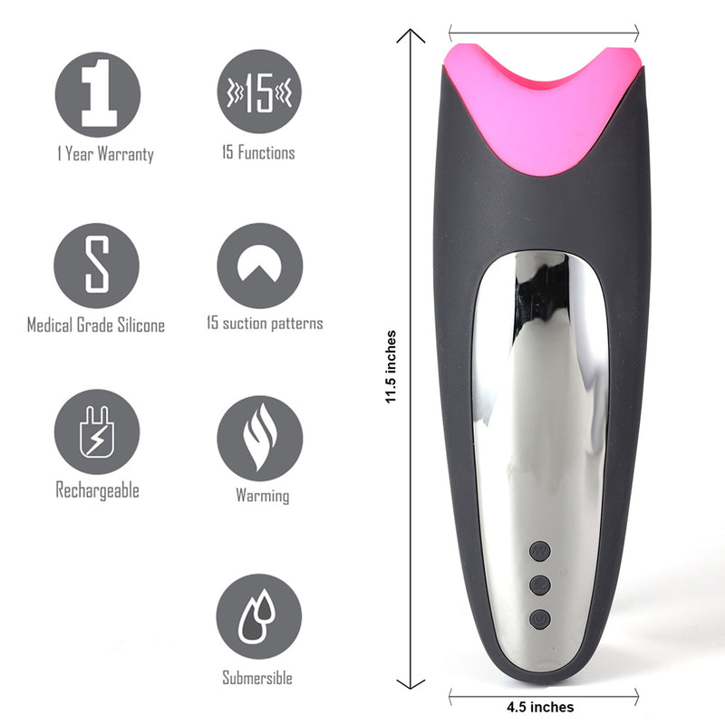 Piper USB Rechargeable Multi-Function Masturbator With Suction