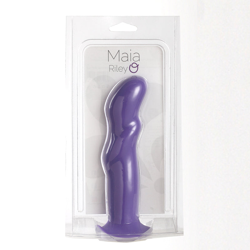 RILEY Silicone Swirled Dong - NEON PURPLE