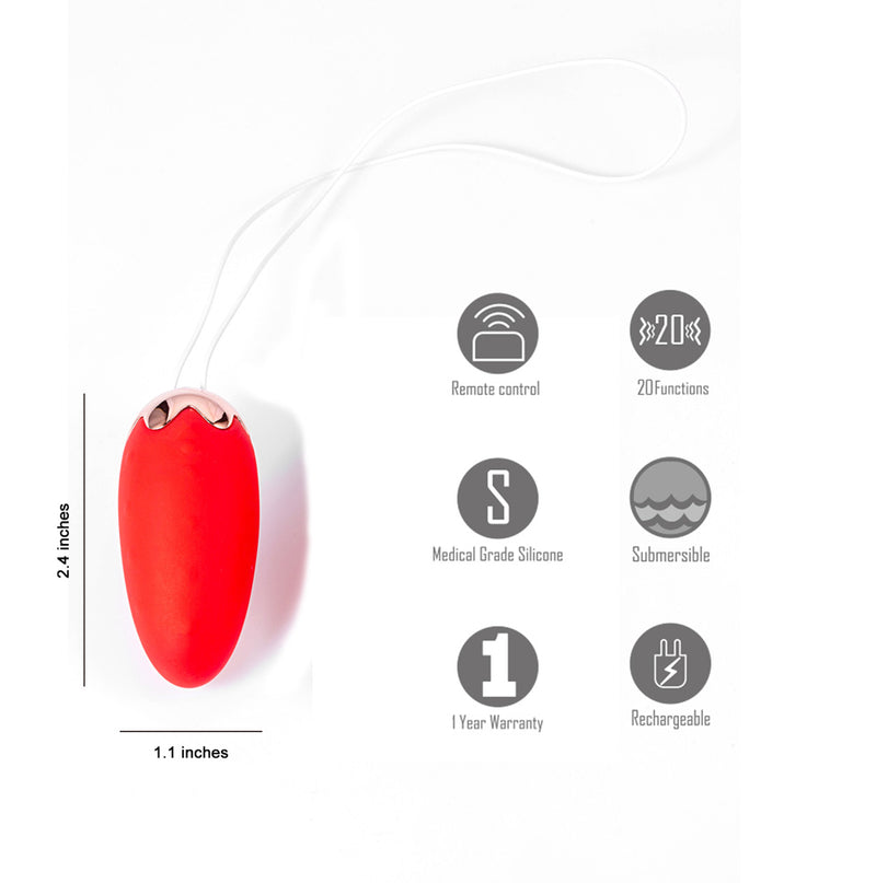 SHORTCAKE Rechargeable Strawberry Silicone Remote Control Egg