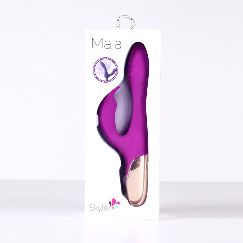 SKYLER USB Rechargeable Silicone Bendable Rabbit PURPLE