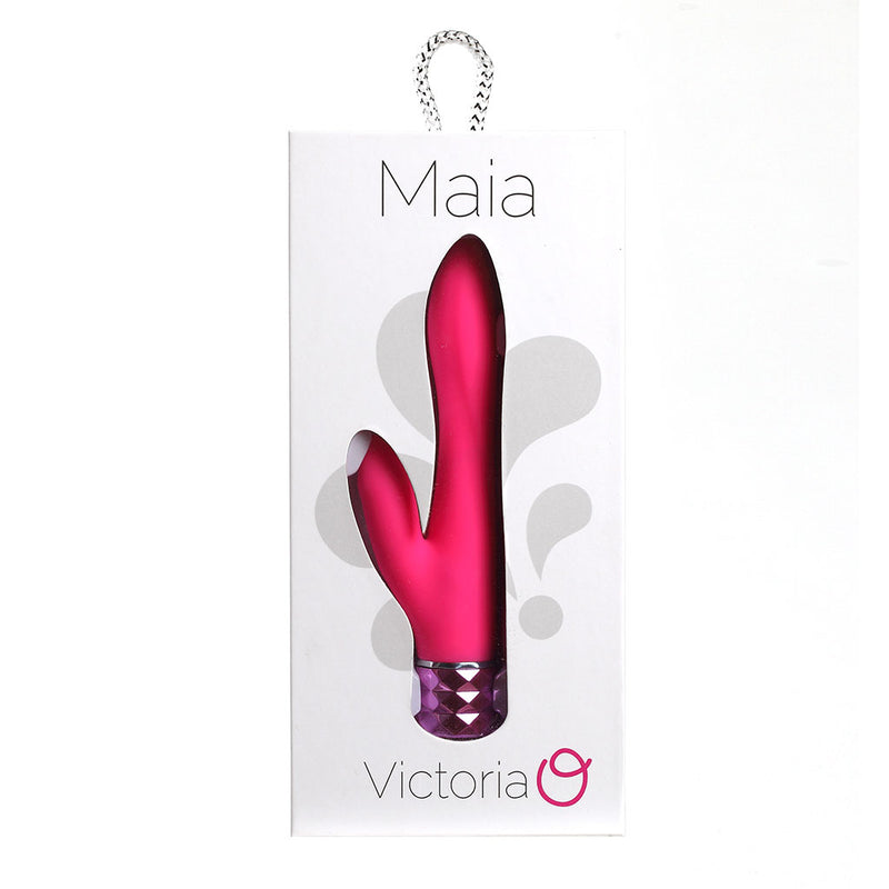 VICTORIA Crystal Gems USB Rechargeable Silicone 10-Function Dual Vibrator Pink