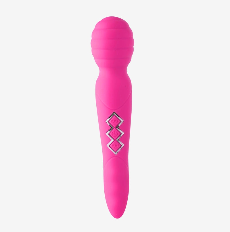 ZOE Twisty USB Rechargeable Dual Vibrating Pleasure Wand HOT PINK