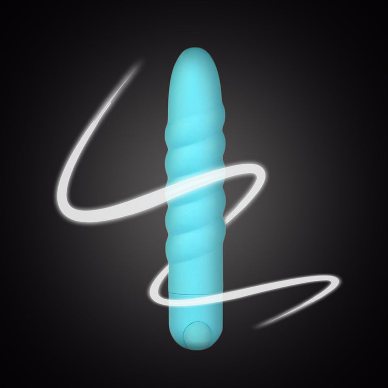 LOLA USB Rechargeable Silicone 10-Function Vibrating Twisty Bullet Blue