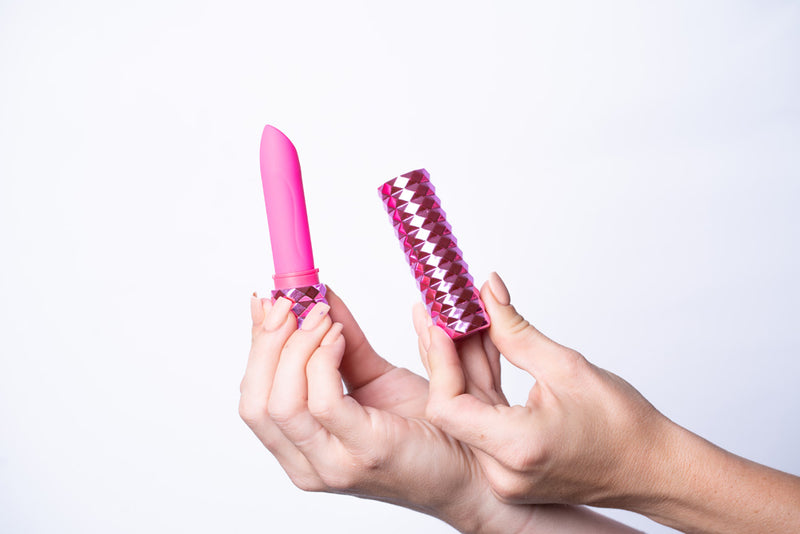 ROXIE Crystal Gems USB Rechargeable Lipstick Bullet Vibrator Pink