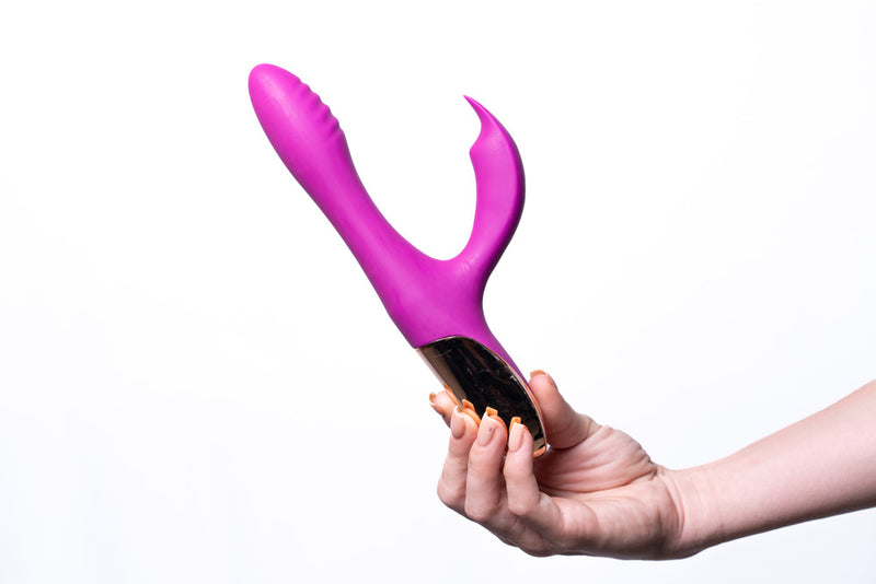 SKYLER USB Rechargeable Silicone Bendable Rabbit PURPLE