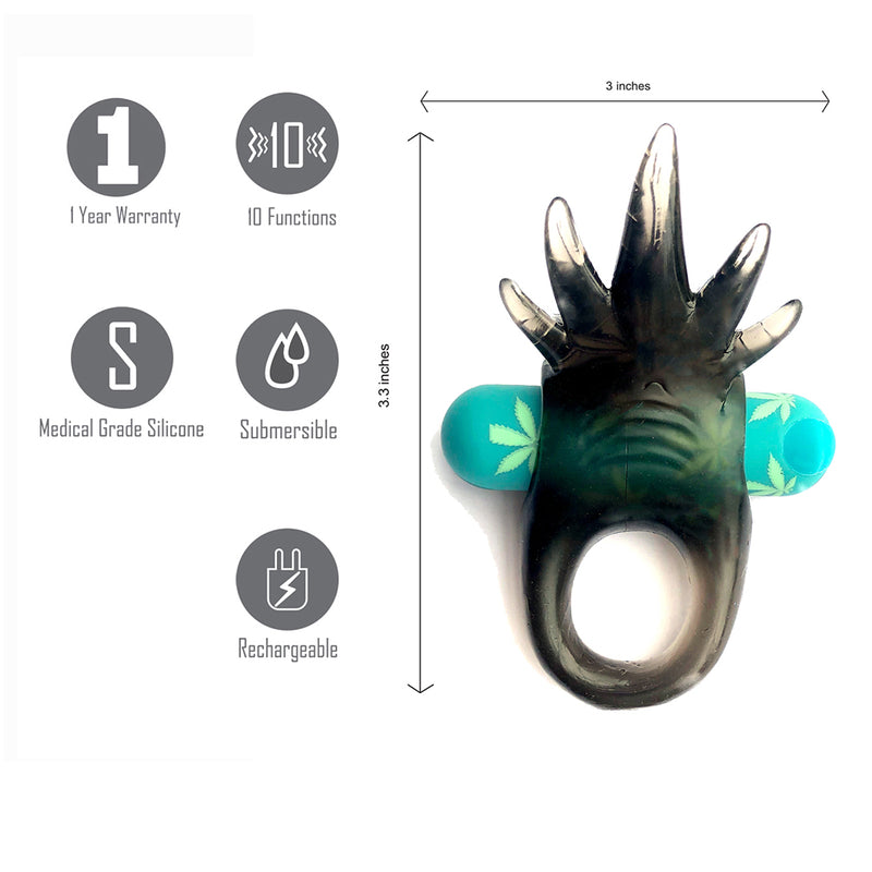 ZIGGY POT LEAF USB Rechargeable Vibrating Erection Enhancer Ring 420 Series