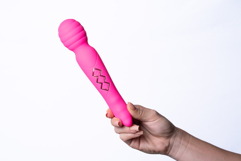 ZOE Twisty USB Rechargeable Dual Vibrating Pleasure Wand HOT PINK