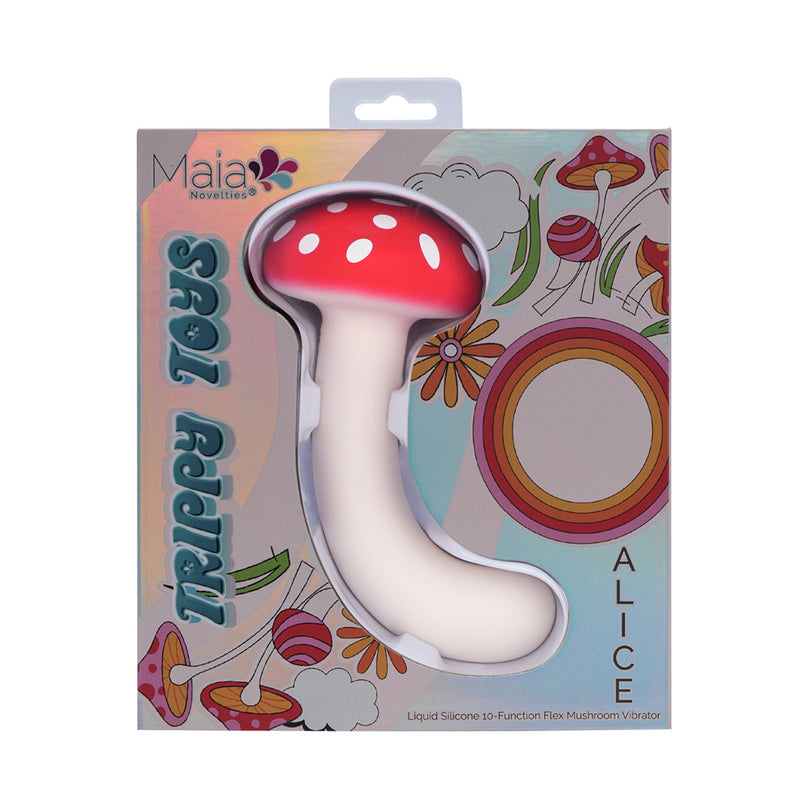 ALICE Liquid Silicone 10-Function Flex Shaft Mushroom Vibrator