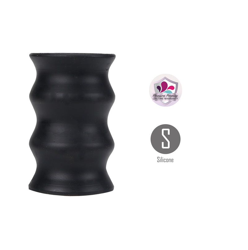 ELI Black Vibelite 4-Inch Textured Liquid Silicone Stroker