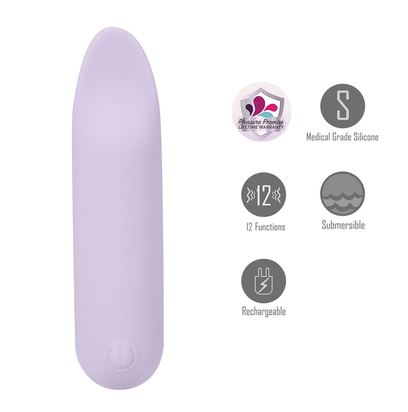 TAWNI Vibelite 12-Function Rechargeable Silicone Flickering Vibrator Lavender