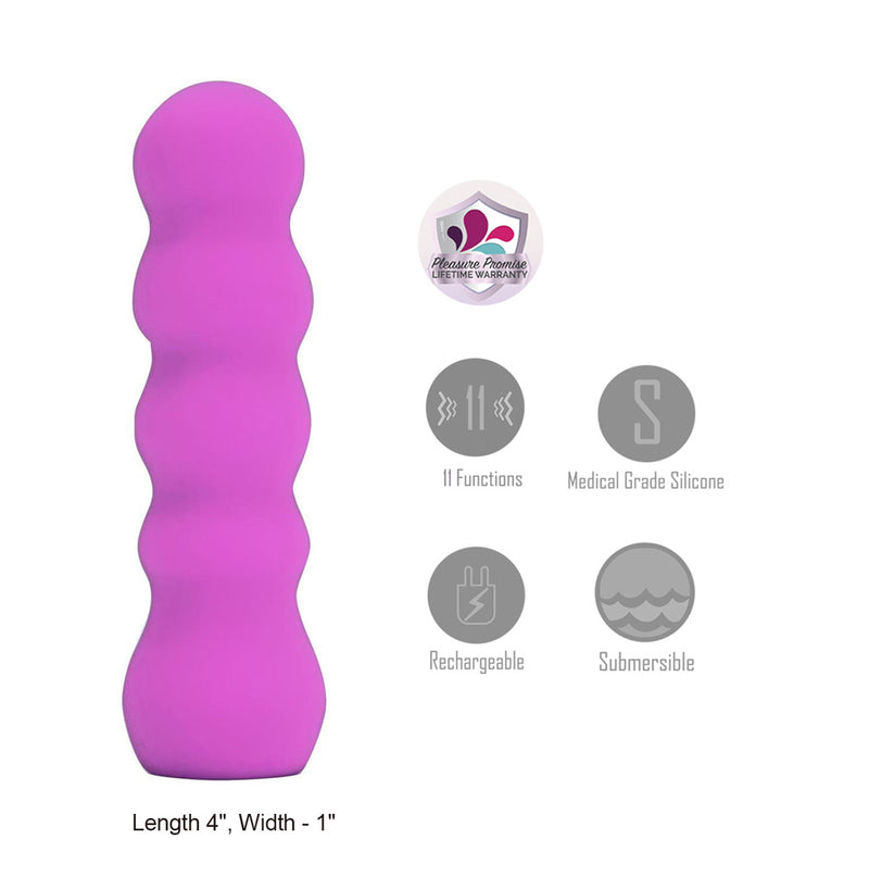 VIBELITE SOPHI 11-Function Silicone Rippled Bullet Vibrator