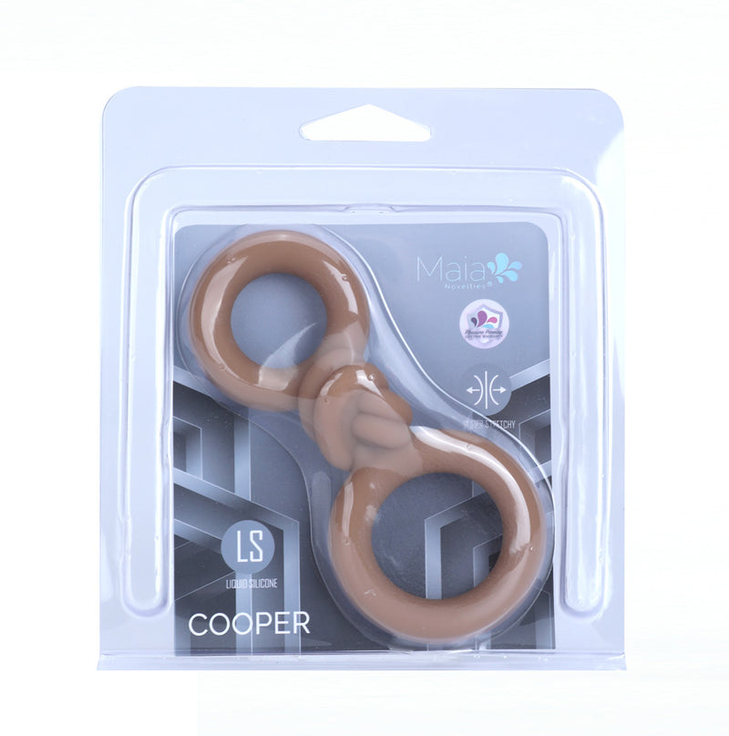 COOPER Liquid Silicone Dual Super Stretch C-Ring - CARAMEL