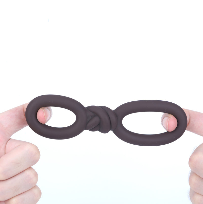 COOPER Liquid Silicone Dual Super Stretch C-Ring - CHOCOLATE