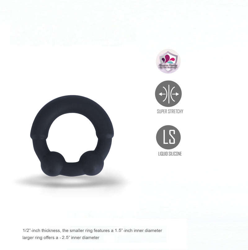 AXEL Liquid Silicone Metal Reinforced Super Stretch C-Ring - BLACK