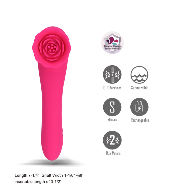 ROZA 10-Function Silicone Premium Dual-Motor Rose Massager