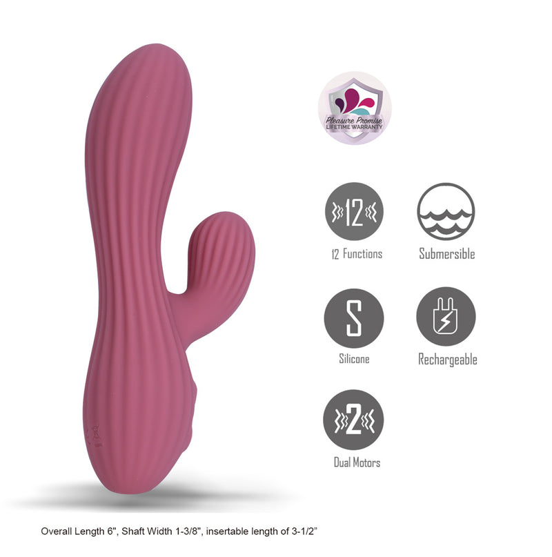 SEDONA 12-Function Liquid Silicone Dual Stimulation Vibrator